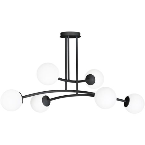 Lustre Emibig Halldor 6 noir/blanc 6xE14 108cm IP20