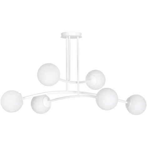 Lustre Emibig Halldor blanc en verre 6xE14 dimmable