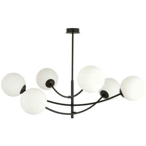 Lustre Emibig HUNTER 6xE14 noir/opal 1102/6 variable
