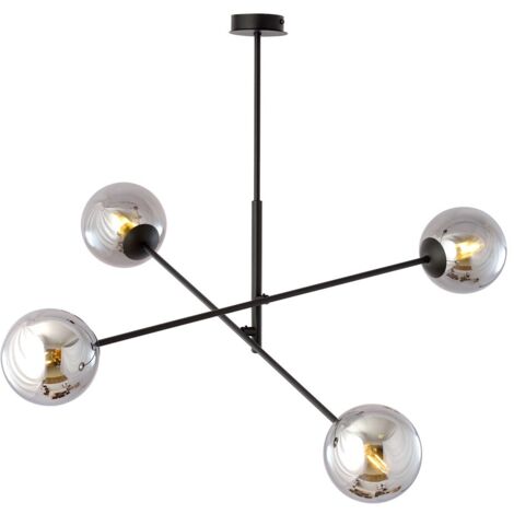 Lustre Emibig Linear 4xE14 dimmable noir/chrome 102cm