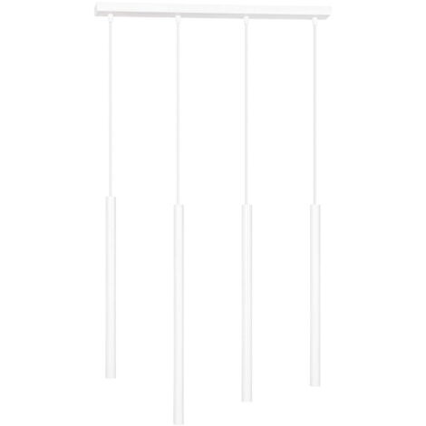 Lustre Emibig Selter blanc métal 4 lumières G9 60 cm