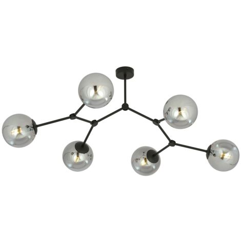 Lustre Emibig SPACE 6xE14 noir/chrome variable 108 cm