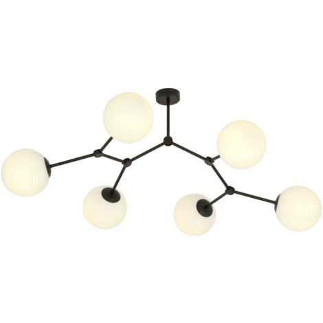 Lustre Emibig SPACE noir/opal 6xE14 dimmable moderne