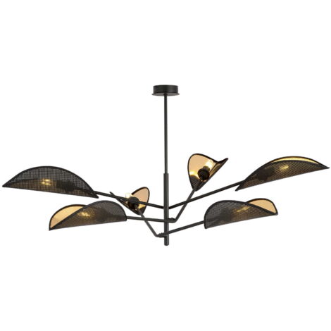 Lustre Emibig VENE noir/or 6xE14 métal IP20 6L 51cm