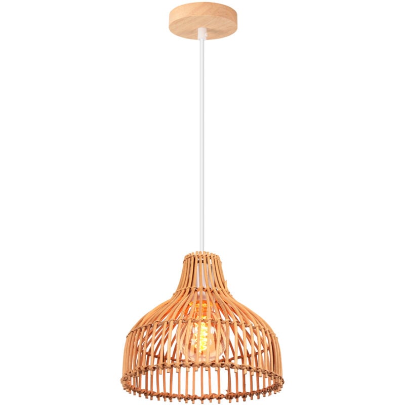 Norcks - Lustre en Bambou Lampe De Plafond Rétro Lampe à Suspension d'intérieur Moderne pour Chambre, Salon, Cuisine