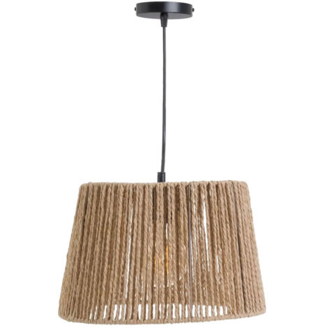 Lustre en corde de papier tressée