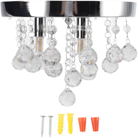 Lustre en cristal au look exquis, Installation facile, plafonnier en cristal pour salon et chambre à coucher, 110 à 220V
