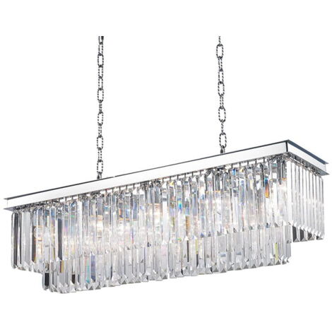 Lustre en cristal chromé Hereford rectangle 100cm