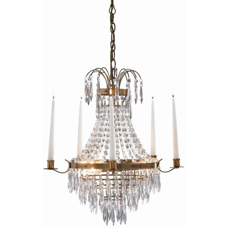 Markslojd - krageholm - Plafonnier à 3 ampoules en cristal antique, E14