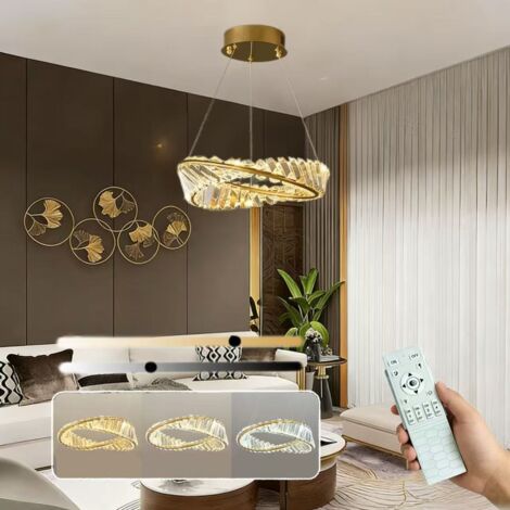 Lustre en cristal LED, dimmable, 40 cm — Plafonnier LED, luminaire décoratif, suspension décorative d'intérieur