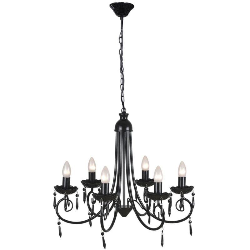 Vidaxl – Lustre suspendu noir 6 douilles E14 – Cadre en métal durable – Dimensions 55,5 x 46 cm – Pour intérieur élégant et moderne - vidaXL31272