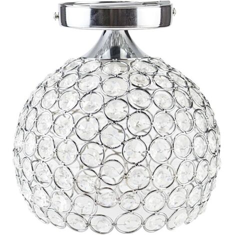 Lustre en cristal, Plafonnier Créatif Moderne, douille E27, Lustre pour Couloir, Chambre, Diamètre 18cm (ampoule non incluse)
