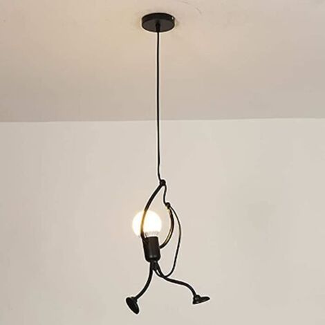 Lustre en fer forgé support de lampe Swing Tête simple parfait dans la chambre à coucher, le salon (Sans ampoule)
