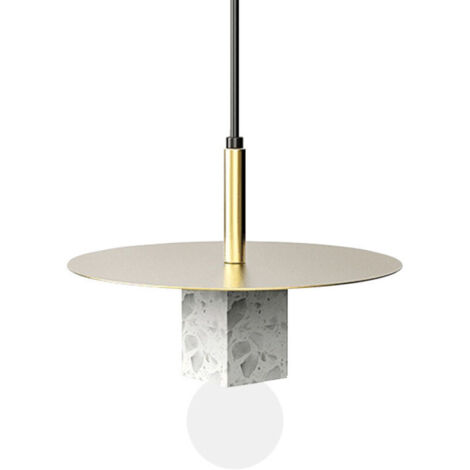 Lustre en marbre en fer forgé chaud populaire Personnalité nordique Suspension à une tête Lumière de suspension de barre de luxe postmoderne Salle à manger Chambre