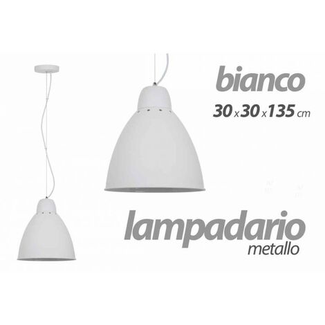 lustre en métal blanc style industriel urbain 30 x 30 x 1,35 h