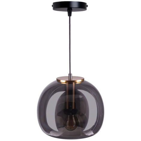 Lustre en verre gris anthracite