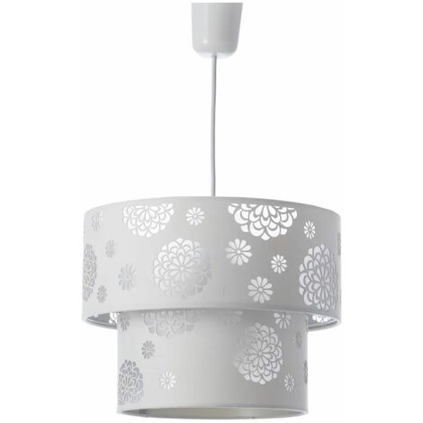 Lustre floral en polyester blanc