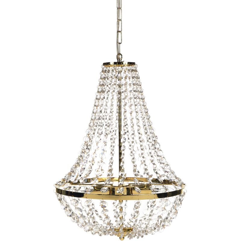 Beliani - Lustre Glam en Fer Plafonnier avec Cristaux Acryliques Doré Diamante