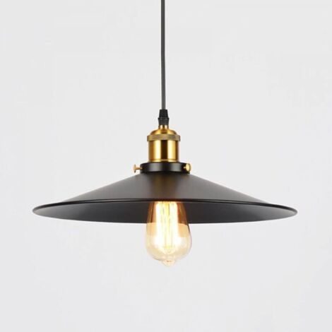 Lustre industriel en métal et fer forgé, abat-jour E27, une tête réglable, éclairage rétro, idéal pour restaurants, bars, couloirs et allées. Suspension, plafonnier, une couleur - 36 cm.