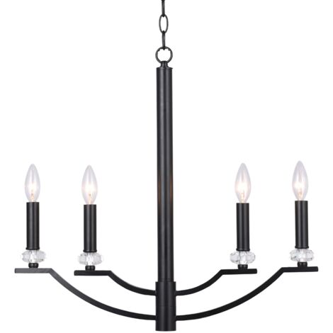 Lustre industriel noir 4xE14 bras réglables Polux HIMS