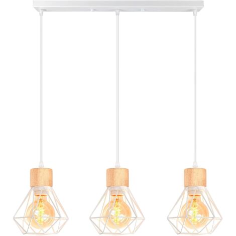 Lustre industriel, plafonnier cage en métal, suspension vintage, lampe suspendue avec ampoule chaude, longueur de corde de suspension réglable