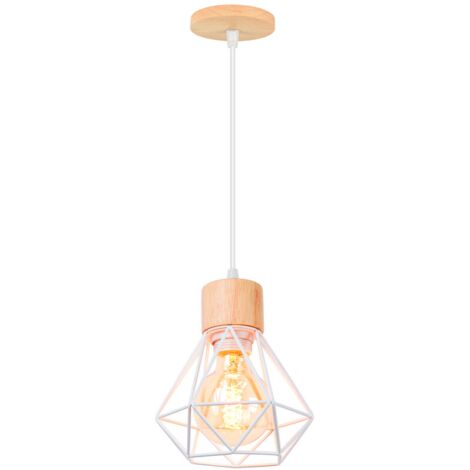 Lustre industriel, plafonnier cage en métal, suspension vintage, lampe suspendue, longueur de corde de suspension réglable (sans ampoule)