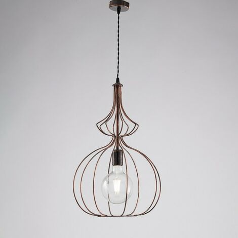 Lustre industriel urbain moderne en cuivre noir 35 cm