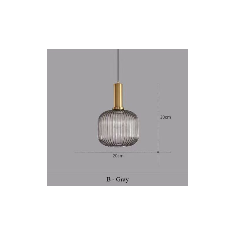 Lustre industriel vintage, plafonnier de style vintage moderne, lustre, abat-jour en verre avec base en laiton poli (lumière chaude)