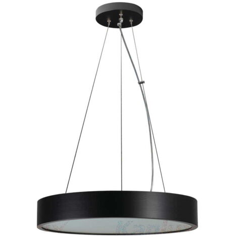 Lustre JASMIN noir bois/verre 3xE27 20W H100cm Kanlux
