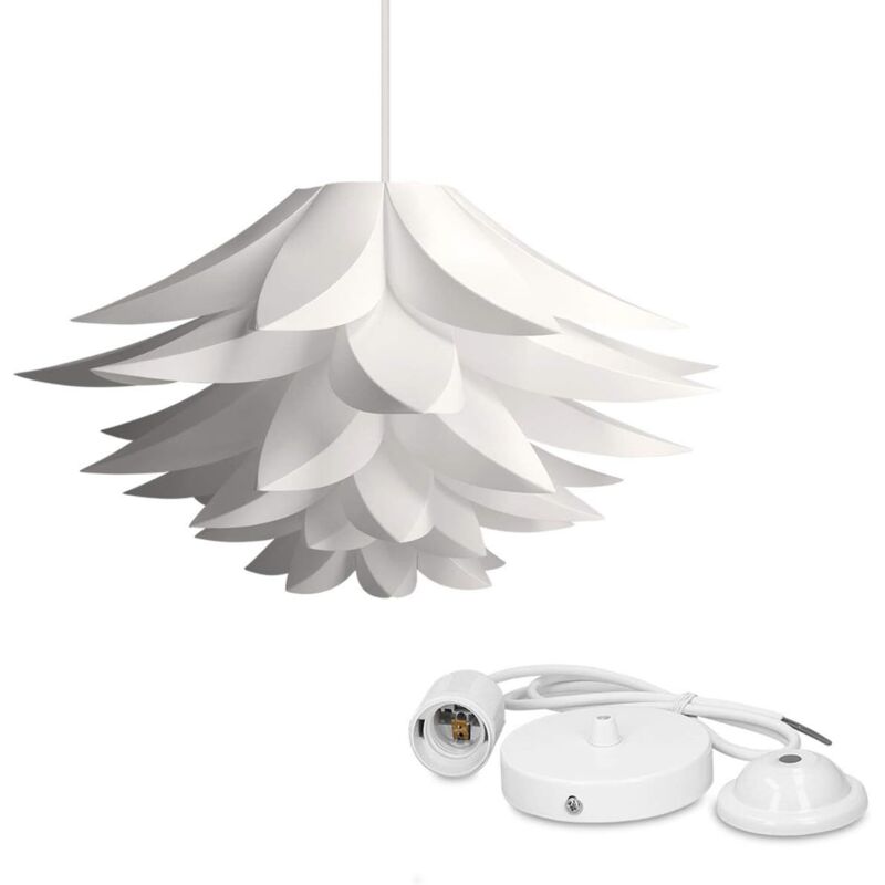 lustre - Lampe design lotus - Abat-jour à monter - Luminaire IQ plafond - Ensemble avec montage plafonnier câble