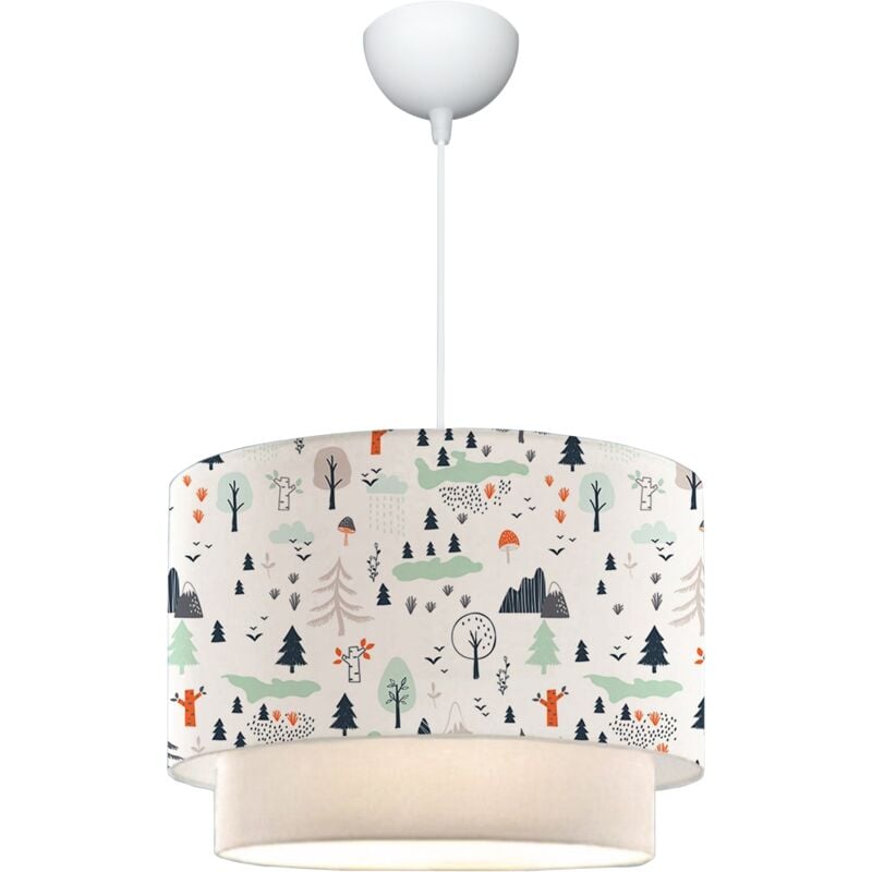 Lustre lampe lumière suspendu suspension lurgan pour enfant E27 70 cm motif de l'arbre