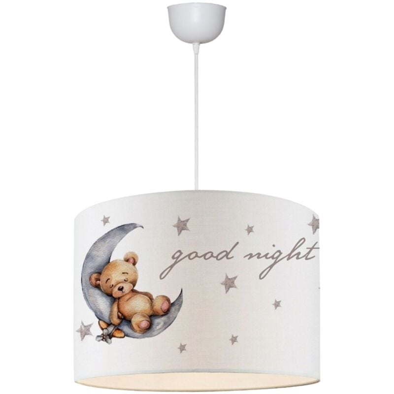 Lustre lampe lumière suspendu suspension rugby pour enfant E27 70 cm motif de nounours
