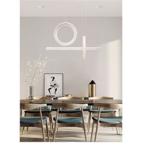 Lustre Led 80w Suspension Lumière Froide Chaude Naturelle Effet Cristal Lp-23b