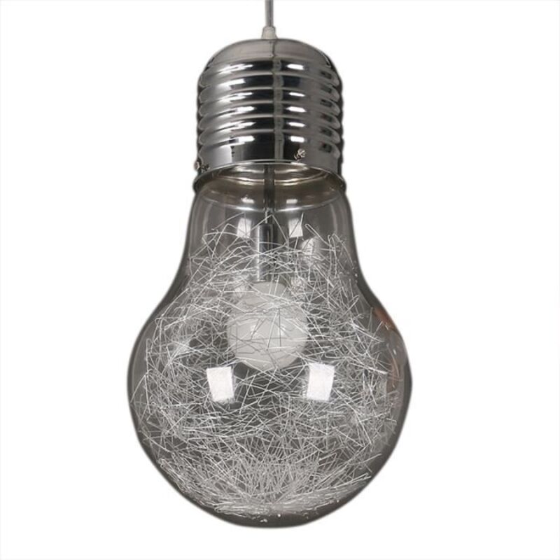 Lustre LED créatif grosse ampoule 1525cm Moderne Lustre Argent