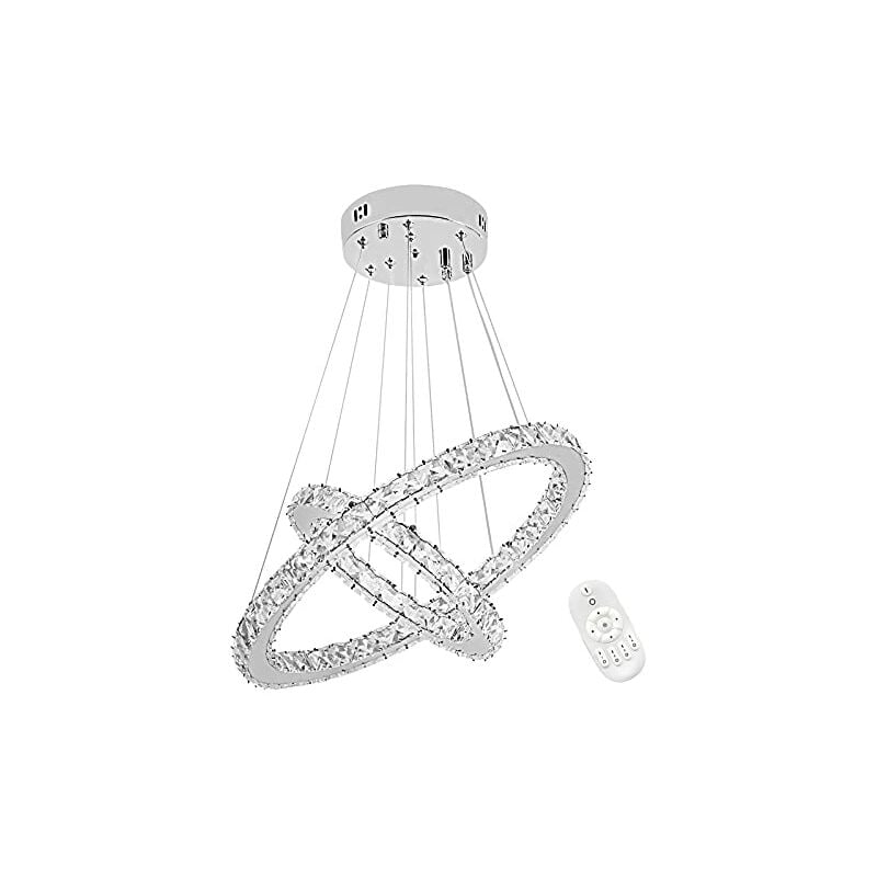 Lustre led 48 w lampe suspendue créative plafonnier lampe à suspension pour salon couloir chambre à coucher deux anneaux (φ : 30 cm + 50 cm) - 48 w à