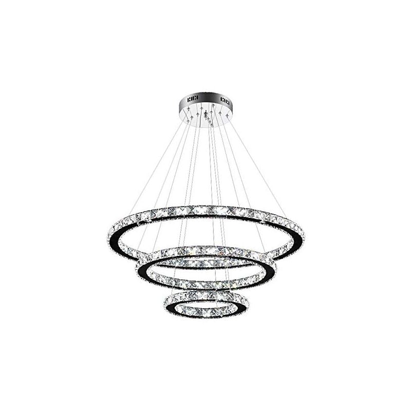 Lustre led 96 w lampe suspendue créative plafonnier lampe suspendue pour salon couloir chambre à coucher trois anneaux (φ : 30 cm + 50 cm + 70 cm)