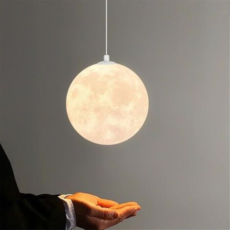 Lustre LED Lune Suspension Nordique Luminaire Moderne pour Restaurant Chambre Salon Cuisine Luminaire Décoratif Lampe De Chevet Boutique Maison Étude Lustre Montage au Plafond Lampe (15cm)