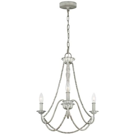 Lustre Maryville E14 40W Steel, bois Gris lavé B: 48,3 cm Ø48.3 cm Hauteur dimmable réglable
