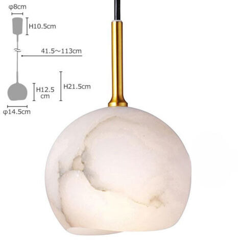 Lustre Minimaliste Longue en Pierre Naturelle Style Crème Vintage pour Restaurant Hôtel - Alovez