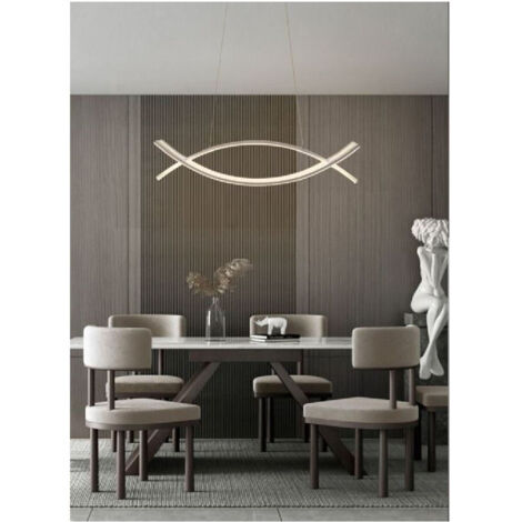 Lustre Moderne 2 Lignes Courbes Croisées 4000k 6500k Lp-27