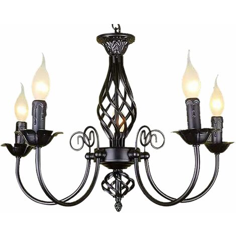 Lustre moderne 5-Kop flammig plafonnier Vintage pendule luminaire suspendu Plafonniers Lampe de nuit lustre en métal E14