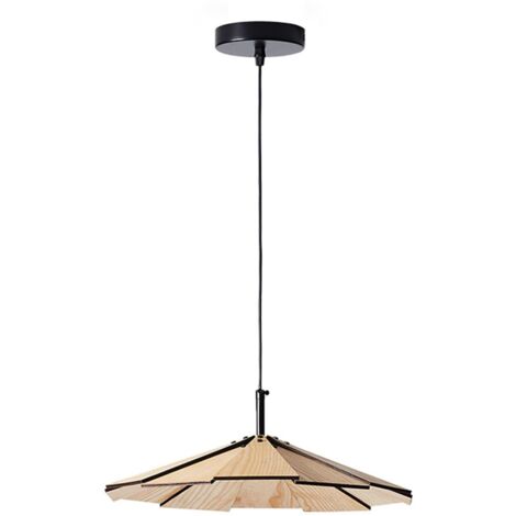 Lustre Moderne en Bois, Lampe Suspendue à Montage Manuel pour Salon, Salle à Manger, Cuisine, Suspension Luminaire (Clair)