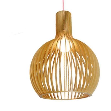 Lustre moderne en bois pour la décoration du salon, lustre noir, suspension en bois, diamètre 23 cm