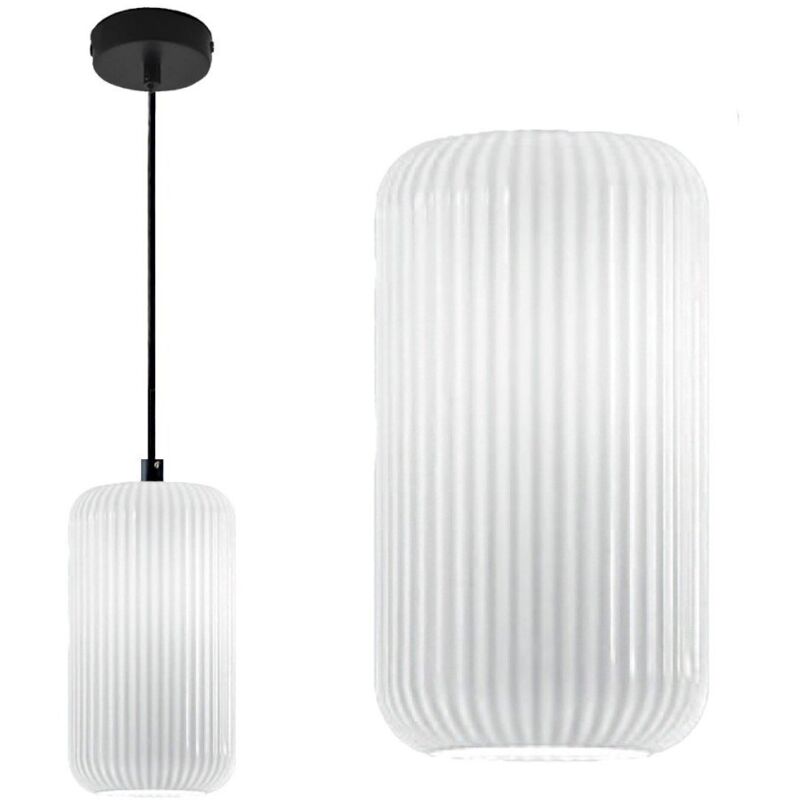 Gea Luce - Lustre moderne raika vg b1 blanc e27 led suspension en verre