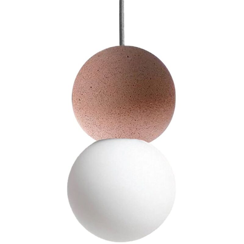 Lustre moderne Gea Luce sfera s g9 led suspension en verre métal, couleur rouge