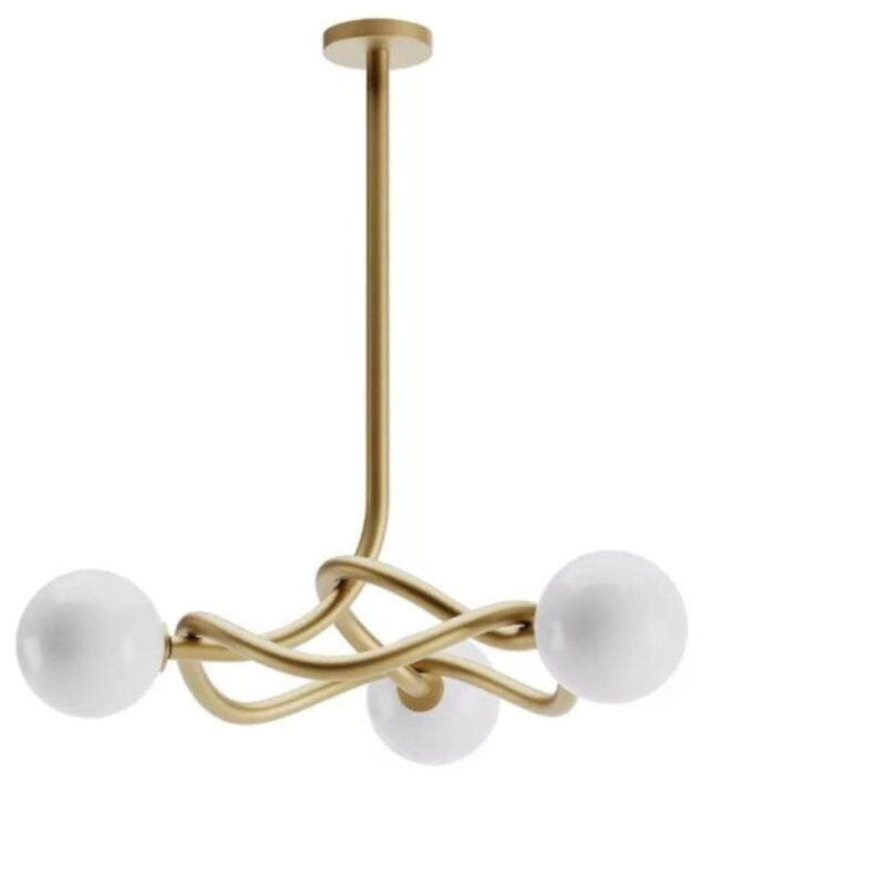 Lustre moderne redo group confusio e14 led suspension plafonnier sphères, finition métal or mat