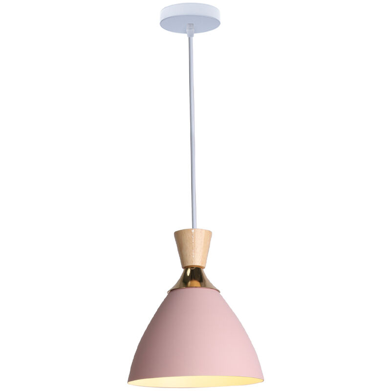 

Lustre Moderno Nórdico, Luz Colgante Minimalista, Luz Colgante decorativa Creativa E27, Lámpara Colgante de Interior Moderna Rosa