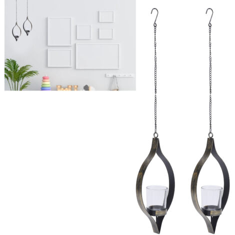 Lustre Murale Vintage avec Chaîne en Fer - Support Décoratif pour Bougies