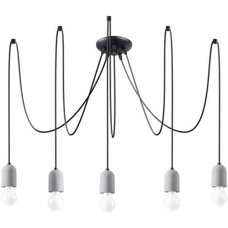 Lustre Neso PVC, béton 5xE27 Sollux