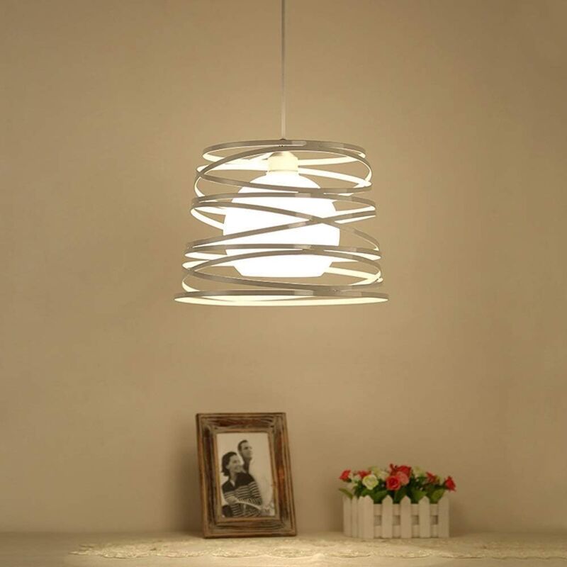 Treetalk - Lustre nordique post-moderne à une tête E27 en fer, plafonnier en spirale, petit lustre pour restaurant, bar, Internet c, décoration